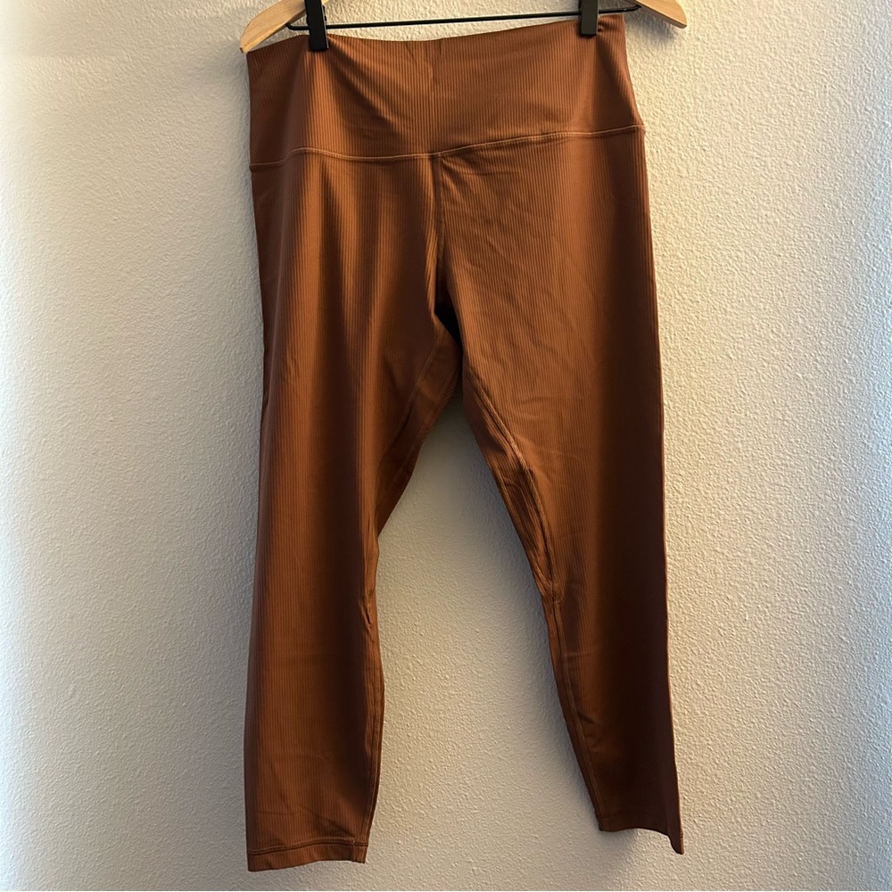 lululemon athletica Ribbed High-Rise Leggings in Chestnut Brown